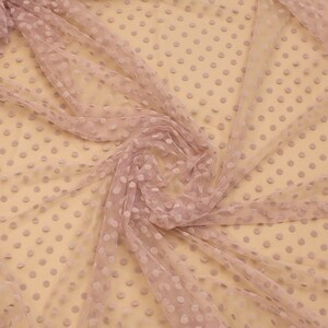 Polka dot tulle fabric Tulle fabric Ivory tulle Tulle fabric by yard Soft tulle fabric with velvet dots Velvet dots tulle image 6