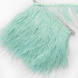 Mint Feather Ostrich feathers Mint Green Feather trim Craft feathers Color feathers Mint feathers Dress feather Ostrich trim Mint feathers