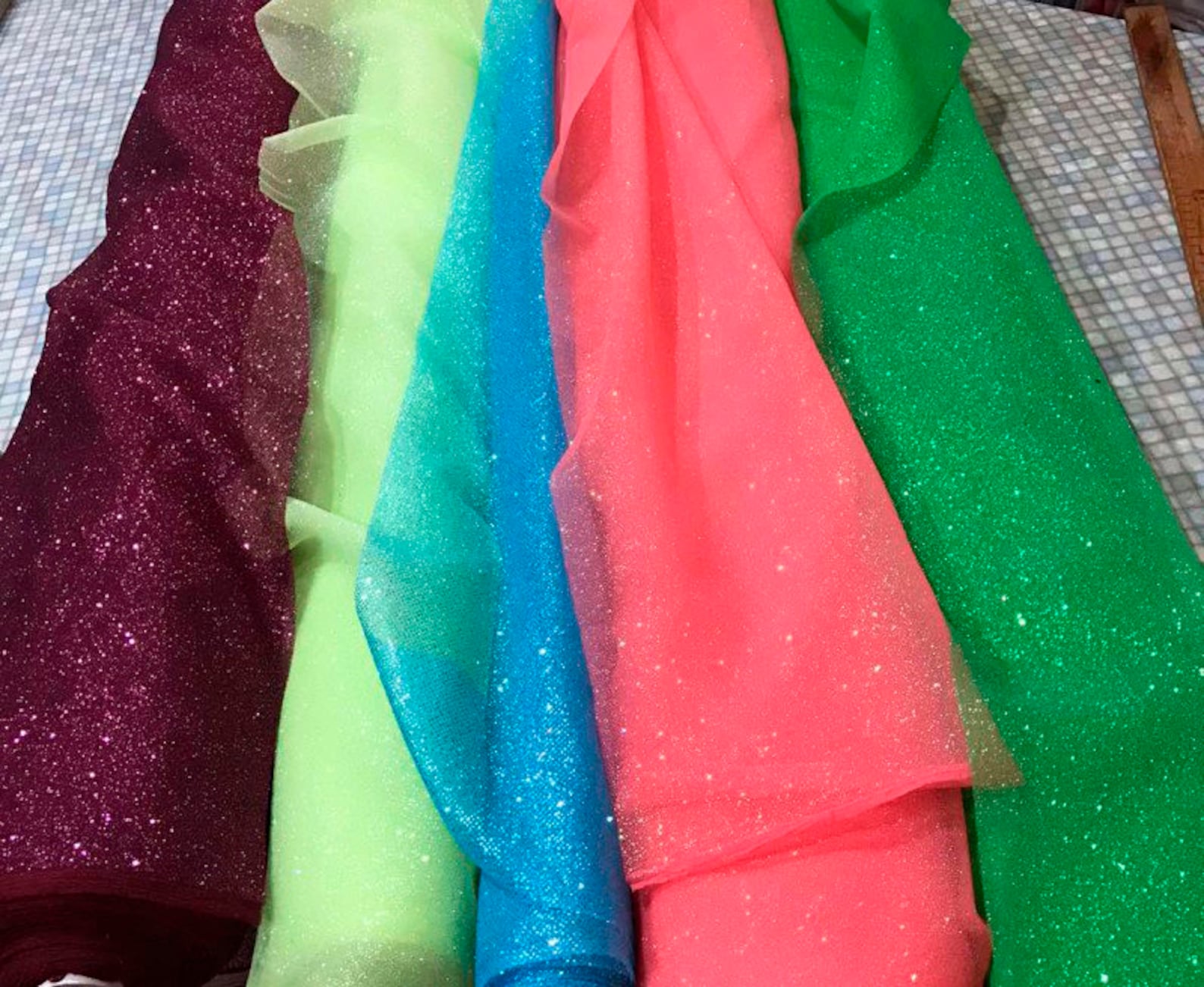 Shimmer Glitter Tulle Fabric by Yard Ivory Glued Glitter Lace Etsy