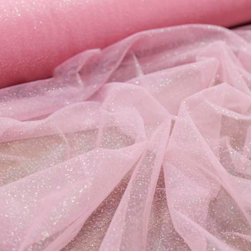Pink Sequinned Tulle Glow