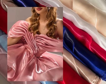 Organza fabric White Organza lace fabric Blue Organza Fabric Wedding dress fabric Sheer Shiny Organza fabric Pink Organza