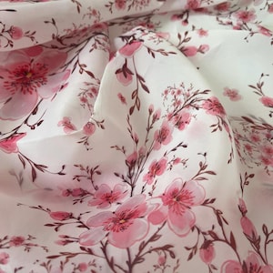 Floral organza fabric, shiny fabric, organza lace fabric, flower fabric for dress, wedding dress fabric, embroidered fabric by the yard