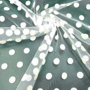 Weißer Tupfen-Tüll-Gewebe Weicher Polka-Dot-Tüll-Mesh-Spitzen-Gewebe für Hochzeitskleid Weißer Tüll-Gewebe Tüllstoff Massenware Samt-Punkt