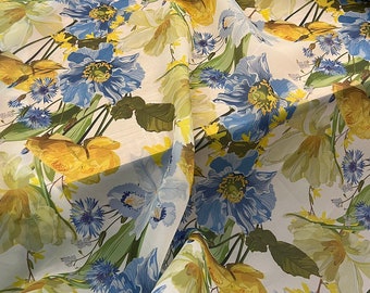 Tela con estampado floral de organza, tela de encaje de Organza, tela de Organza con flores, tela para vestido de novia, tela de Organza brillante transparente