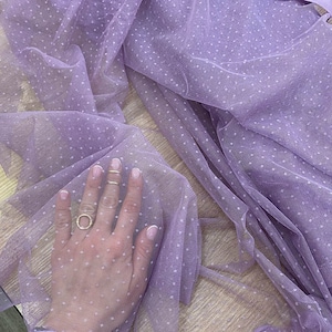 Weicher Tüll Tupfen Stoff Lavendel Tupfen Tüll Stoff Stoff Mit Samt Tupfen Violett Tupfen Tüll stoff
