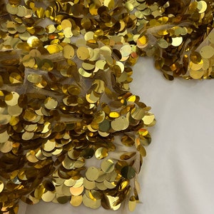 Gold Sequin Fabric Glitters Sequins Fabric Full Sequin on Mesh Fabric Sequins Fabric by the Yard Fabrics by the meter Fabrics by the yard