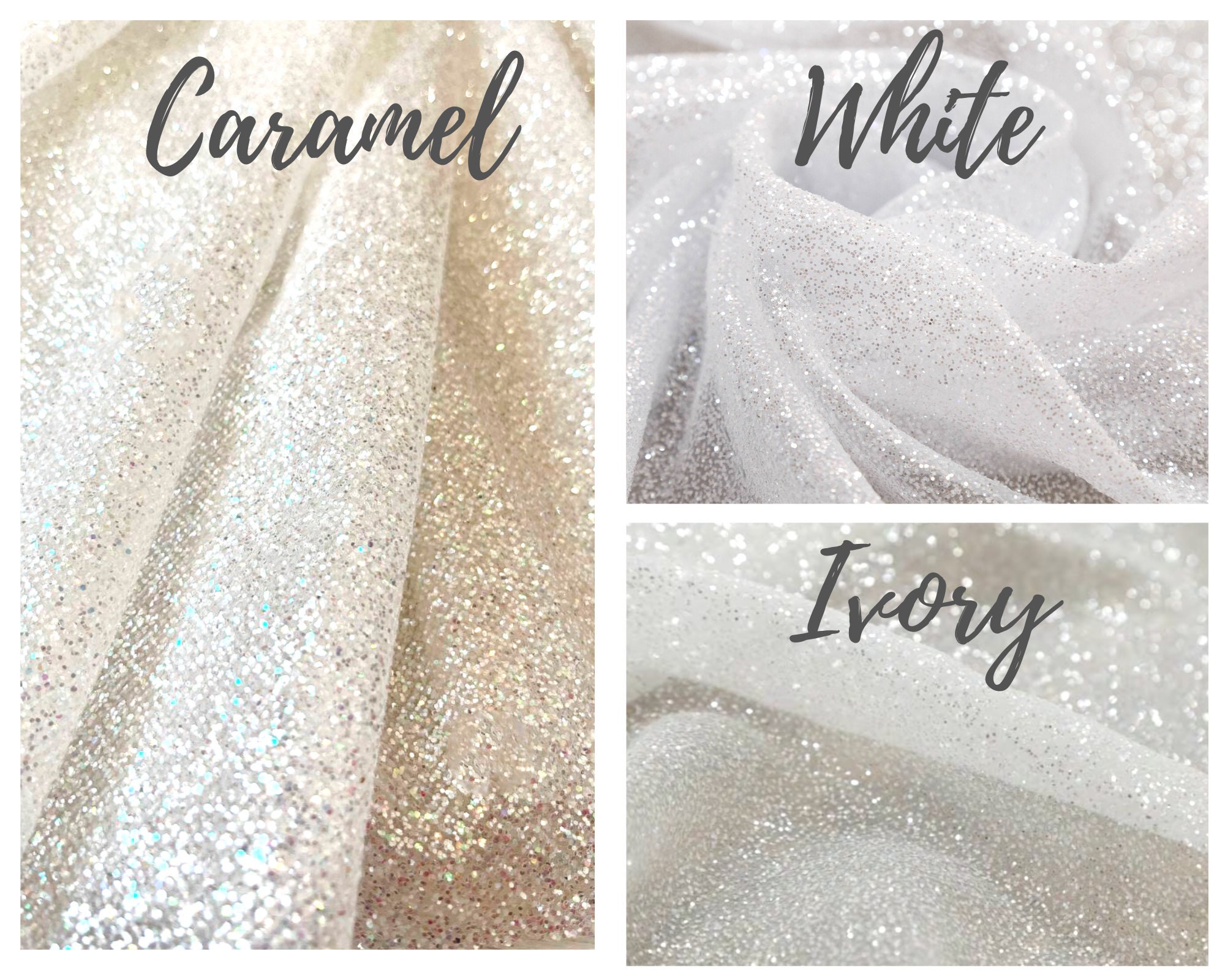 Sparkle Glitter Fabric by Yard Ivory Glued Glitter Lace Shimmer Fabric  White Glitter Fabric Wedding Sparkle Fabric Glitter Wedding Fabric 