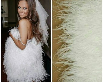 White Feather Trim Ostrich feathers Trim Feather trim  Craft feathers Color feathers Black feathers Dress feather Ostrich trim Feathers