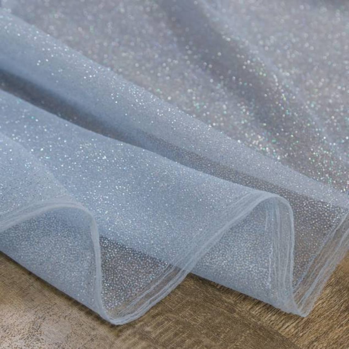 Glitter Fabric by the Yard Blue Glitter Lace Fabric White Etsy