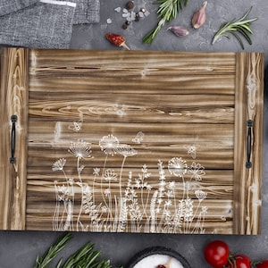 Abeilles de jardin florales - planche à nouilles - couverture de cuisinière - décoration de cuisine - idée cadeau pour la fête des mères