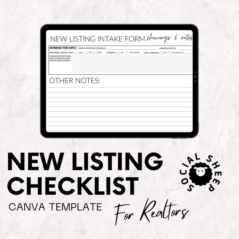 New Listing Real Estate Checklist | Home Information | Selling ...
