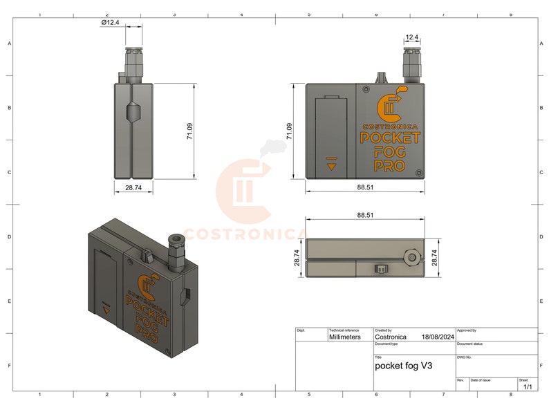 Micro Smoke Machine PRO v3 Costronica Pocket PRO v3 Etsy 日本