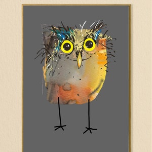 Kleine Eulen Illustration, Niedliche Eulen Illustration, Geschenk für Eulen Fans