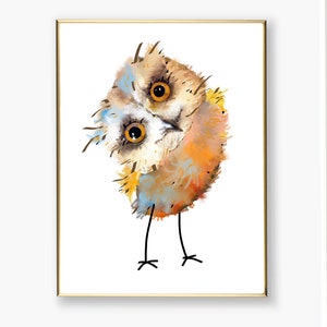 Kleine Eule Illustration, Niedliche Eule, Geschenk für Eulenliebhaber