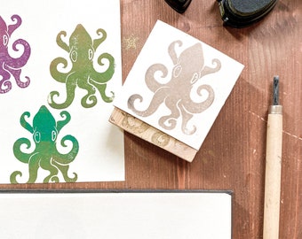 Octopus rubber stamp