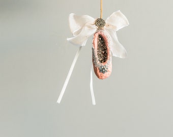decorazione scarpette da ballerina, scarpa da ballo in cotone idrofilo, regalo amanti del ballo, ornamento scarpa in stile vintage