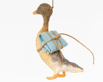 Vintage Inspired Decoration, Cotton Wool Goose, Spun Cotton Ornament, Spun Cotton Goose with Package, Decorative Animal