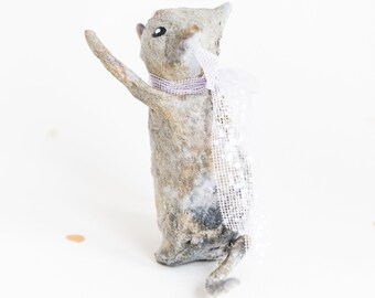 Vintage inspired cotton spun bow cat