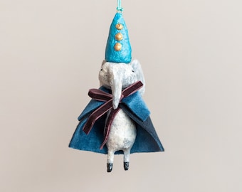 Vintage circus style grey elephant made of spun cotton. Made to order.