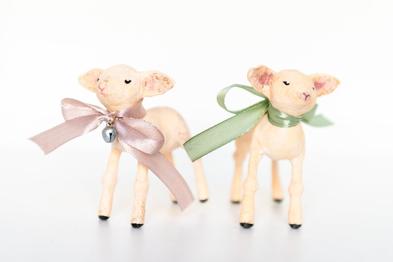 Decorative lamb ornament, animal yarn cotton decoration, bedroom decoration, collectible lamb statuette image 3