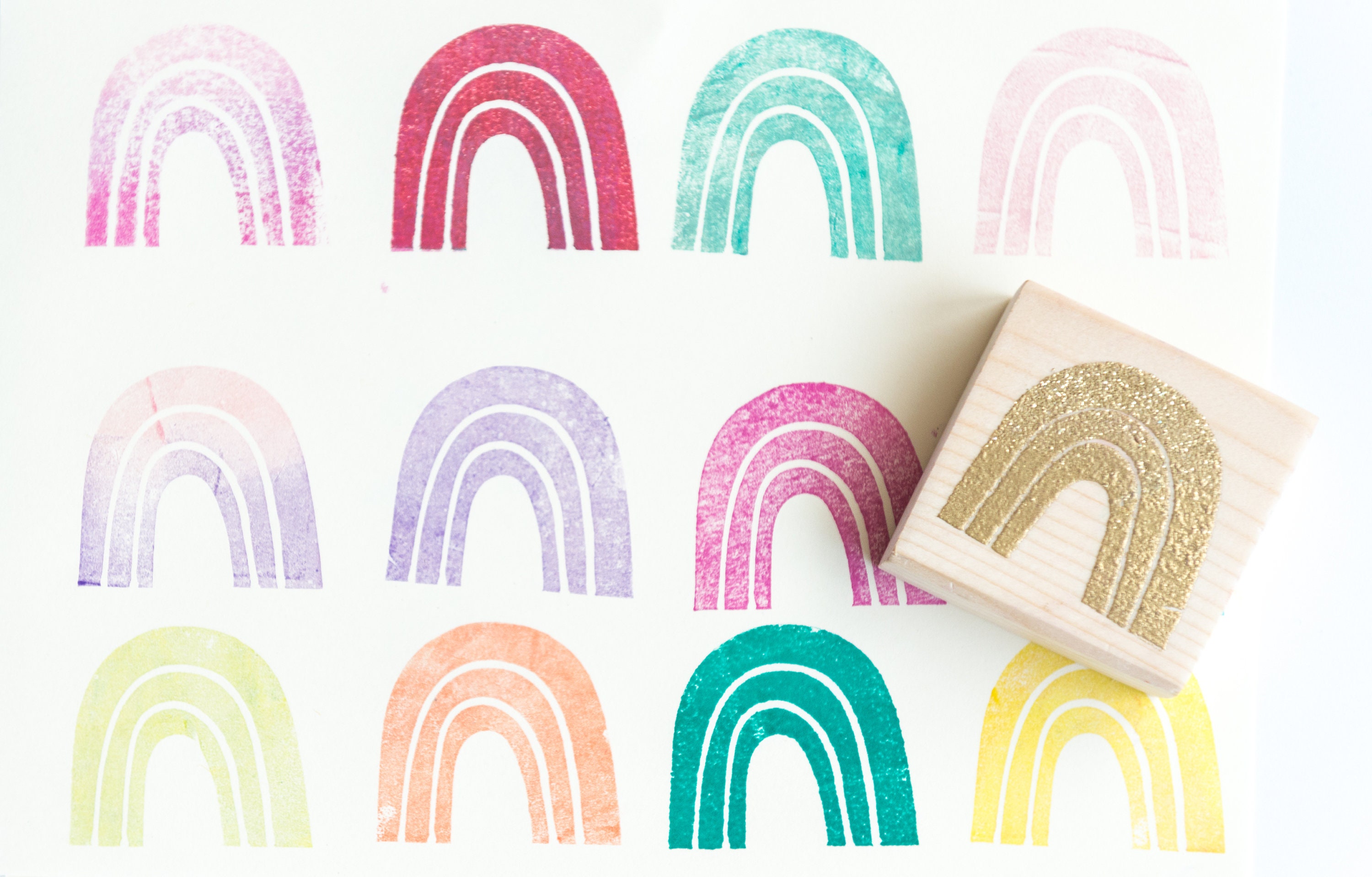 Rainbow rubber stamp