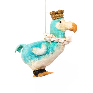 Spun cotton dodo, hanging dodo bird, vintage style bird decoration, Victorian dressed animal, bird miniature