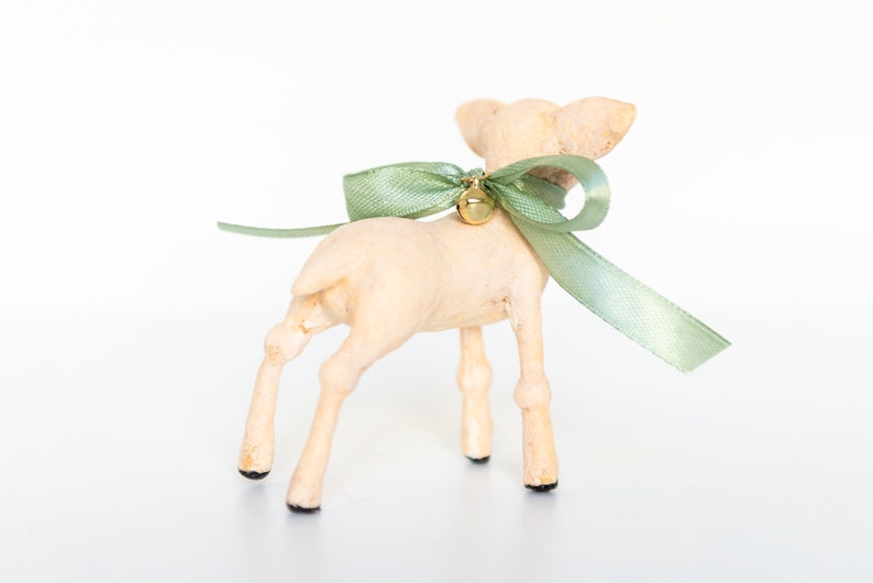 Decorative lamb ornament, animal yarn cotton decoration, bedroom decoration, collectible lamb statuette Green