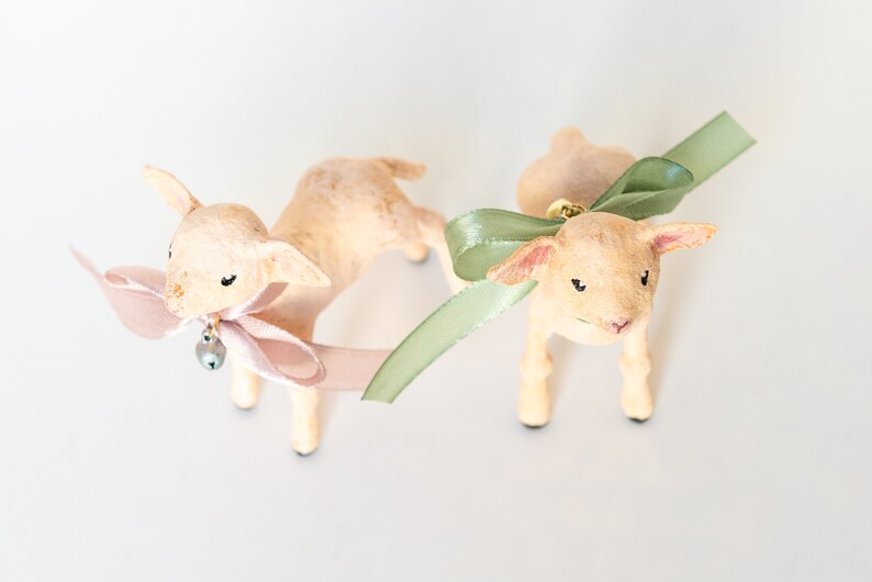 Decorative lamb ornament, animal yarn cotton decoration, bedroom decoration, collectible lamb statuette image 2