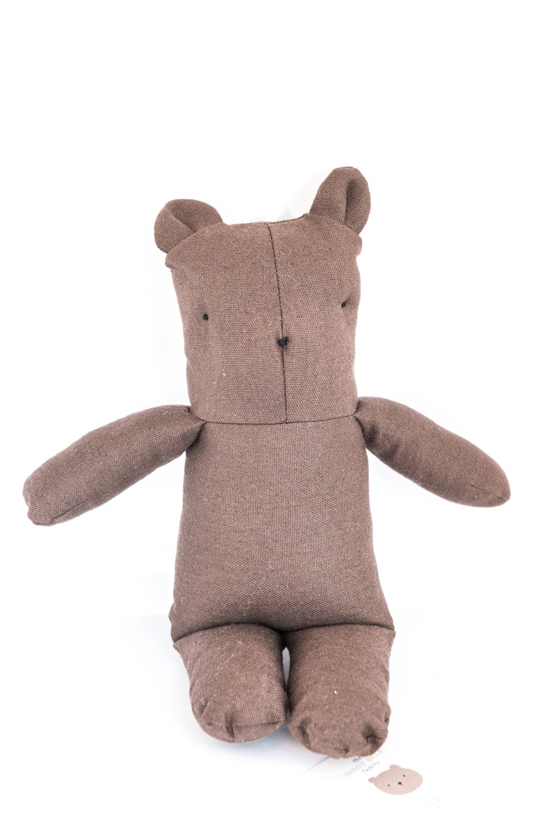 ours en peluche en tissu rose et marron. Sur commande image 4