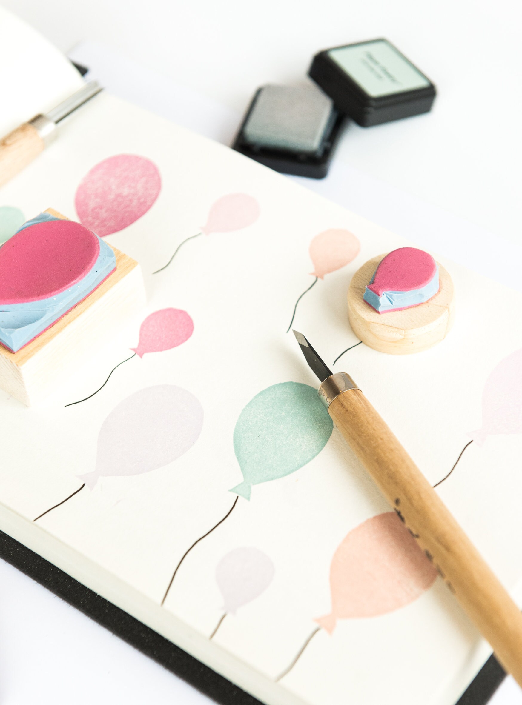 balloon rubber stamp set