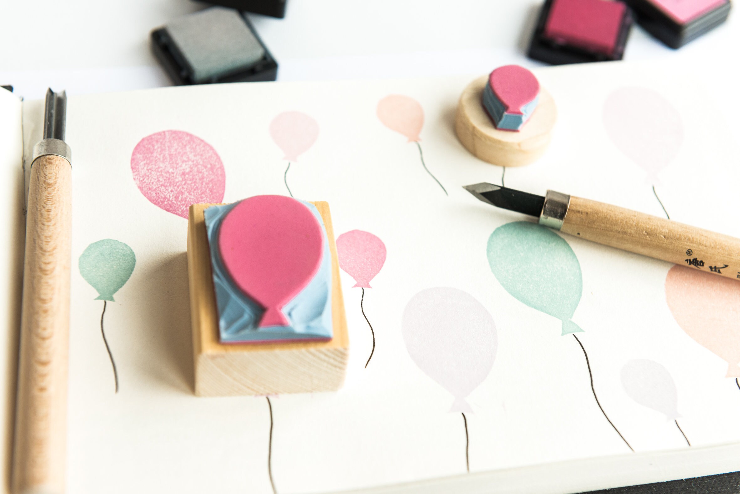 balloon rubber stamp set