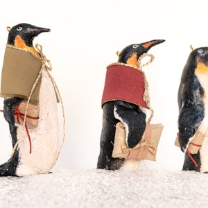 Decorazione da appendere pinguino imperatore, ornamento natalizio in cotone idrofilo, decorazione per l'albero di Natale pinguino,