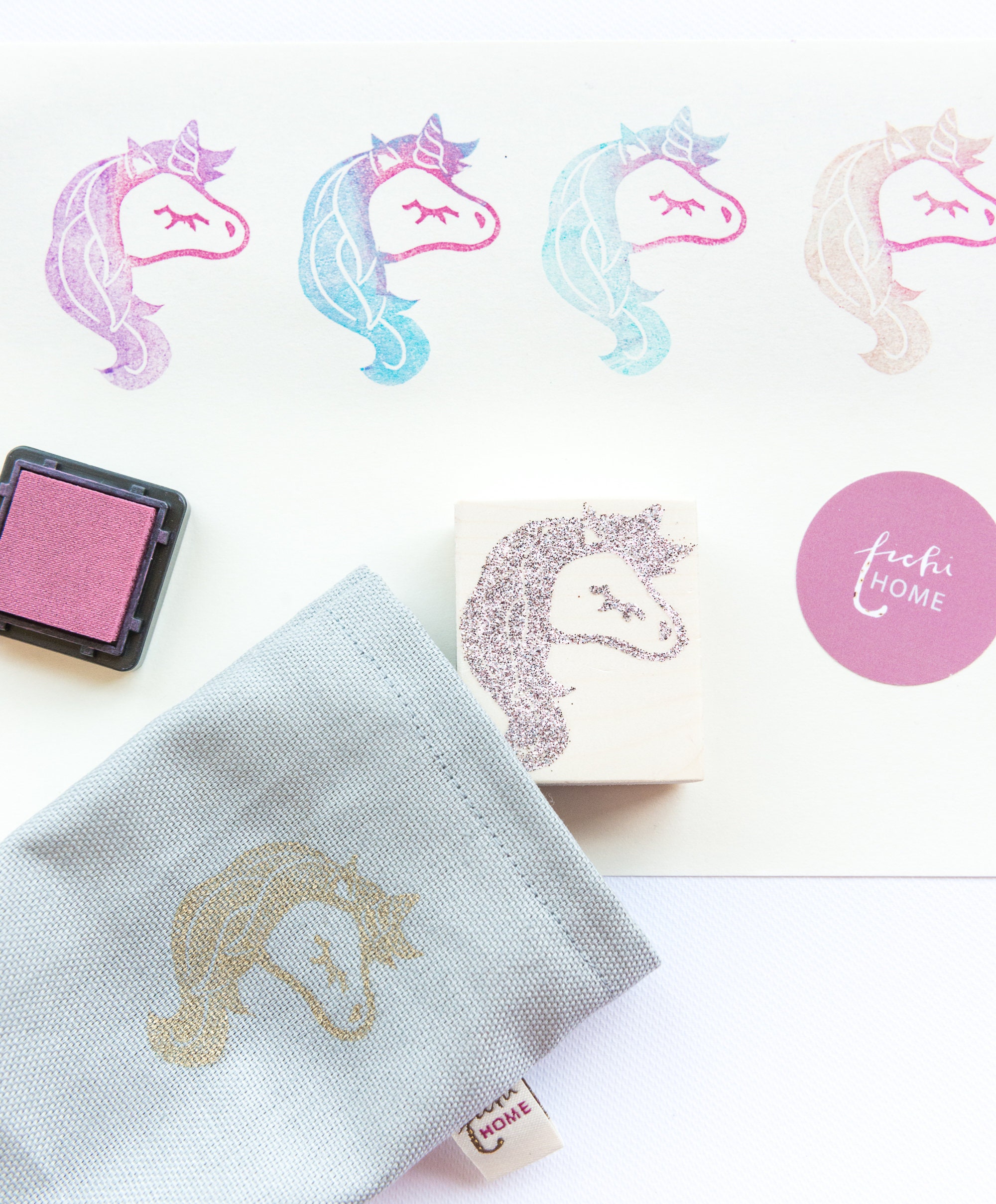 unicorn rubber stamp