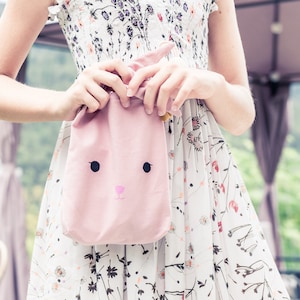 Cotton Canvas Bag in the Shape of a Rabbit, Colorful Shopper for Children in Various Sizes, Sorbet Colors, Original Gift Packaging
