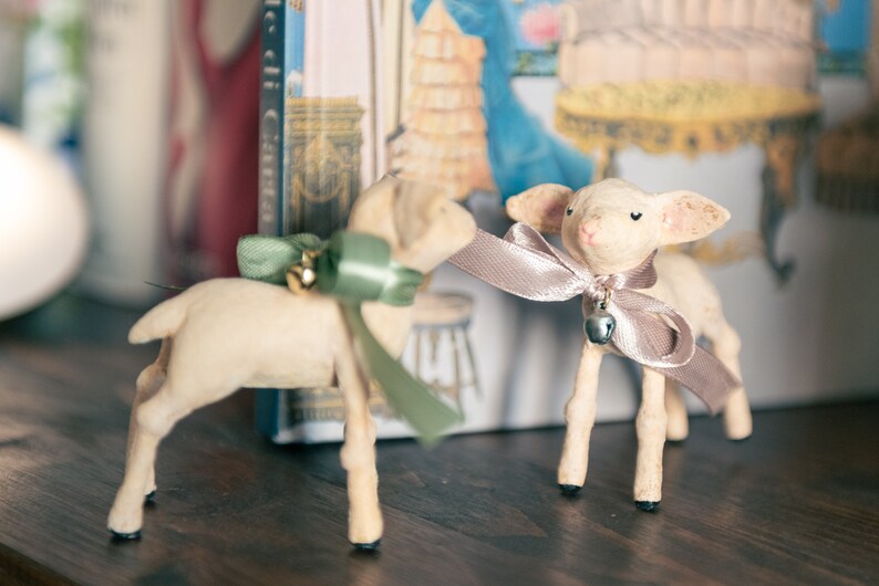 Decorative lamb ornament, animal yarn cotton decoration, bedroom decoration, collectible lamb statuette image 8