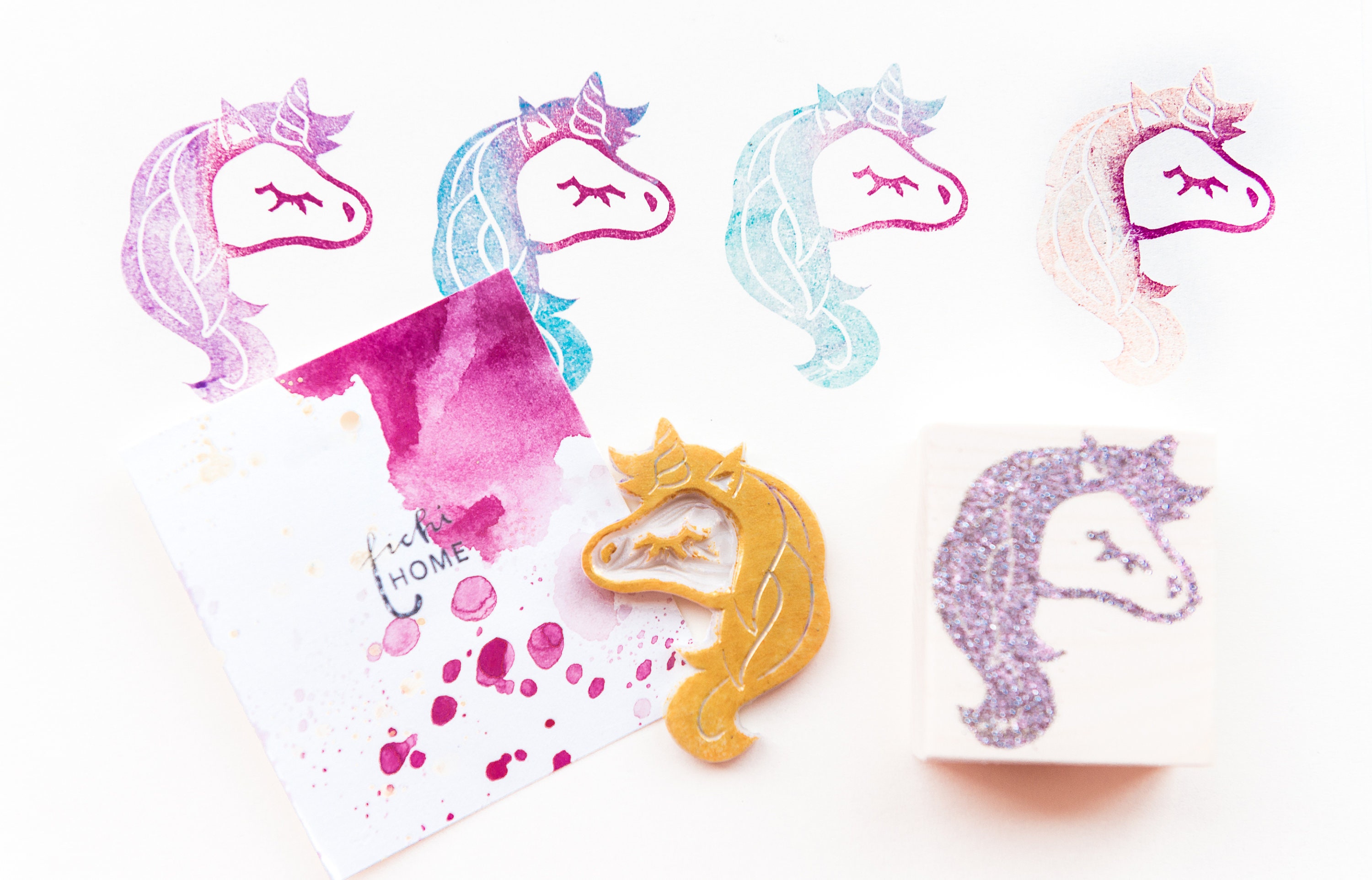 unicorn rubber stamp
