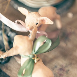 Decorative lamb ornament, animal yarn cotton decoration, bedroom decoration, collectible lamb statuette image 9