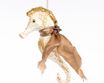 Vintage inspired seahorse in spun cotton