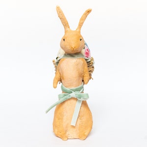 Decorative Easter rabbit in cotton wool, Easter centerpiece with egg holder in the shape of a rabbit, hare in spun cotton with basket. image 5