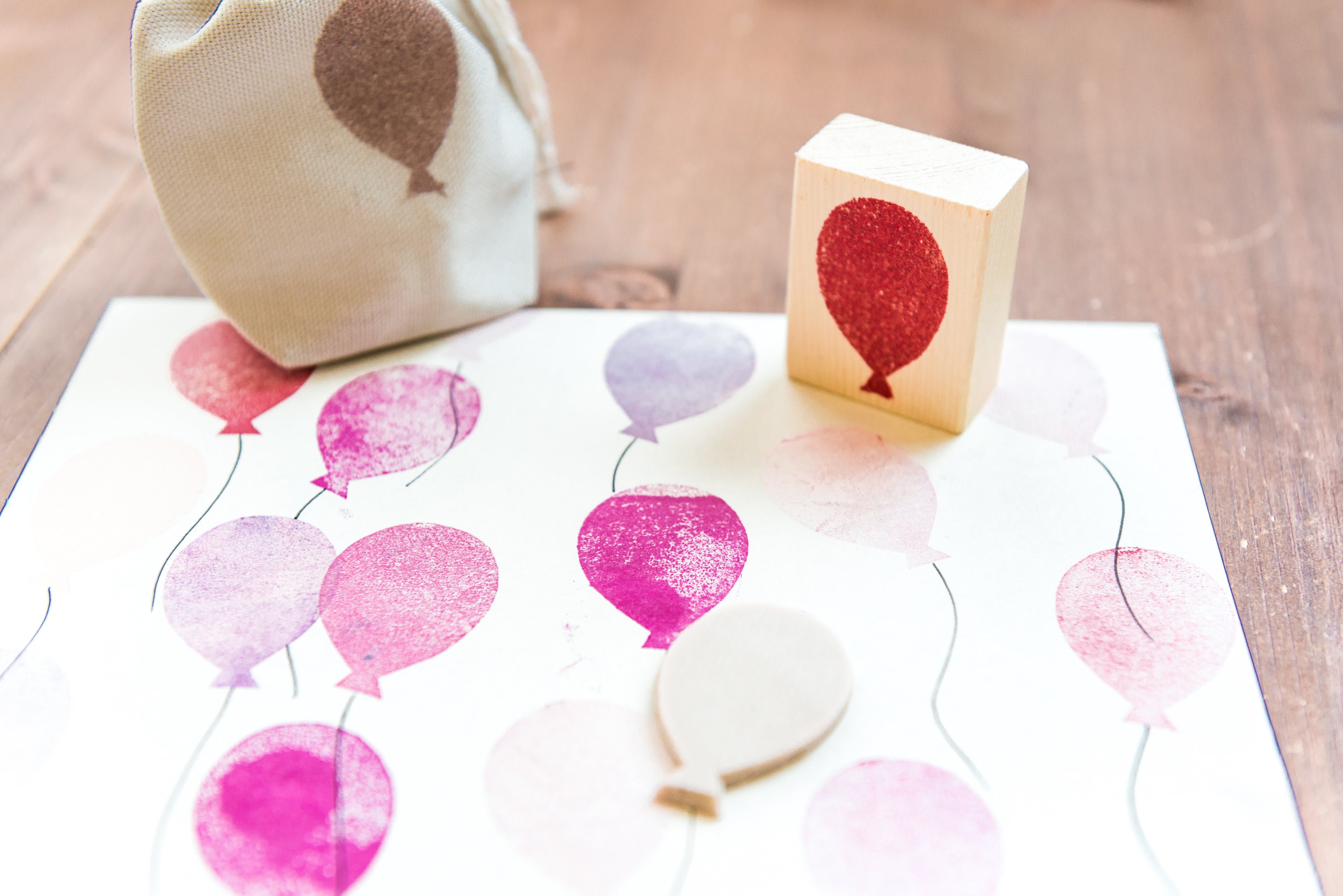 balloon rubber stamp set
