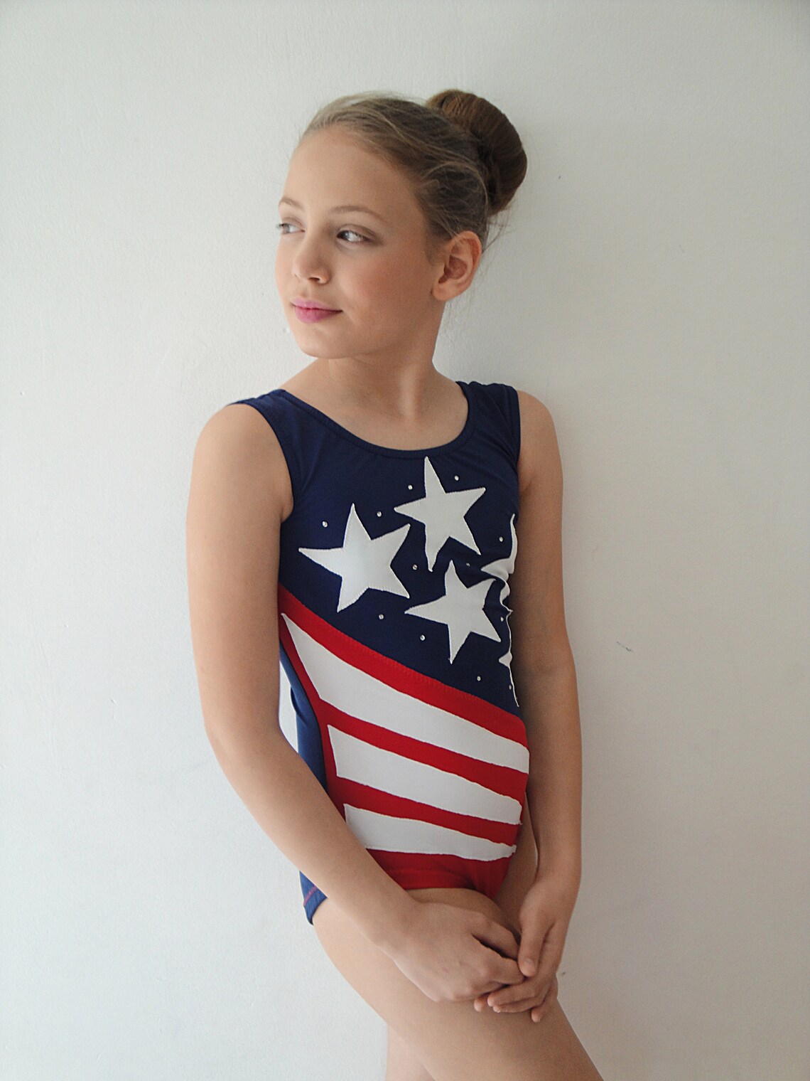 Girls American Flag Gymnastics Dance Leotard Rhythmic | Etsy