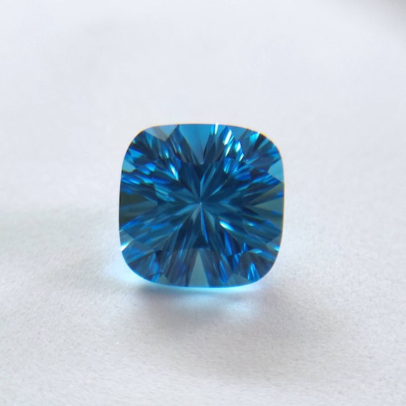 SWISS BLUE TOPAZ 12 MM SQUARE CUT AAA ALL NATURAL