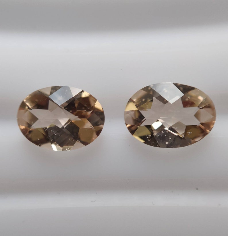 Natural Morgonite Beautiful Peach color Oval Shape Pair 1.64cts 8x6mm Good Quality in Good Price