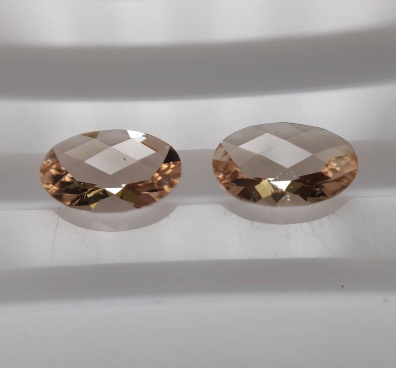 Natural Morgonite Beautiful Peach color Oval Shape Pair 1.64cts 8x6mm Good Quality in Good Price