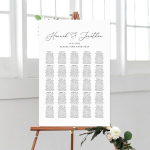 Modern Wedding Seating Chart Template, Wedding Seating Plan, Wedding Seating Board, Templett, #B55