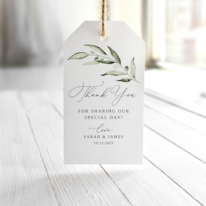 Etichette di ringraziamento per matrimonio in oliva, Etichette per bomboniere botaniche, Etichette per regali di nozze, Etichette di ringraziamento stampabili, Templett, #B94