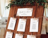 Fall Wedding Seating Chart Cards, Hanging Seat Chart Template, Autumn Wedding Seating Plan, Wedding Seating Board, Templett, #B62
