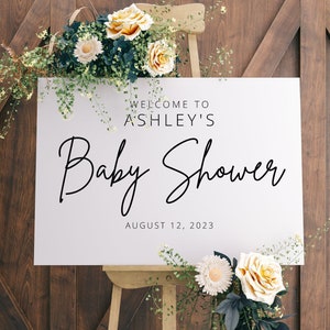 Modern Baby Shower Welcome Sign, Script Baby Shower Welcome Sign Template, Modern Welcome Sign, Templett, #B127