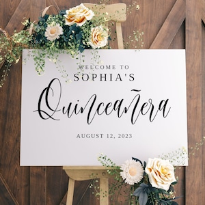 Quinceañera Welcome Sign Template, Birthday Welcome Sign, Birthday Celebration Welcome Sign, Templett, #B95