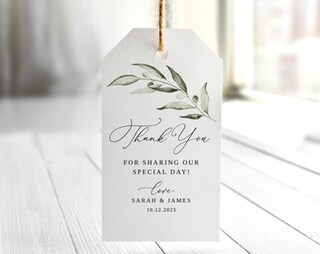 100 Etichette Personalizzate Per Bomboniere Matrimonio - Thank You Tag - Celeste - Darling Souvenir